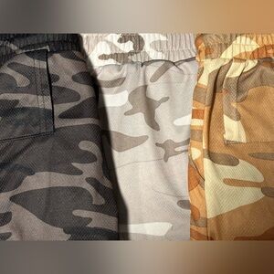 Men’s Size Small 2-in-1 Camouflage Pattern Athletic Shorts Bundle / Pack of 3